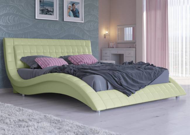 Кровать Атлантико, цвет: Экокожа Олива Кровать Атлантико, цвет: Экокожа Олива