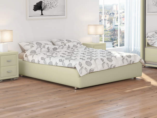 Кровать Como 1 Base, цвет: Экокожа Кремовая Кровать Como 1 Base, цвет: Экокожа Кремовая