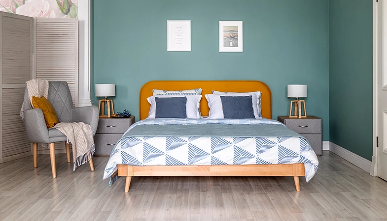 Сканди в интерьере спальни